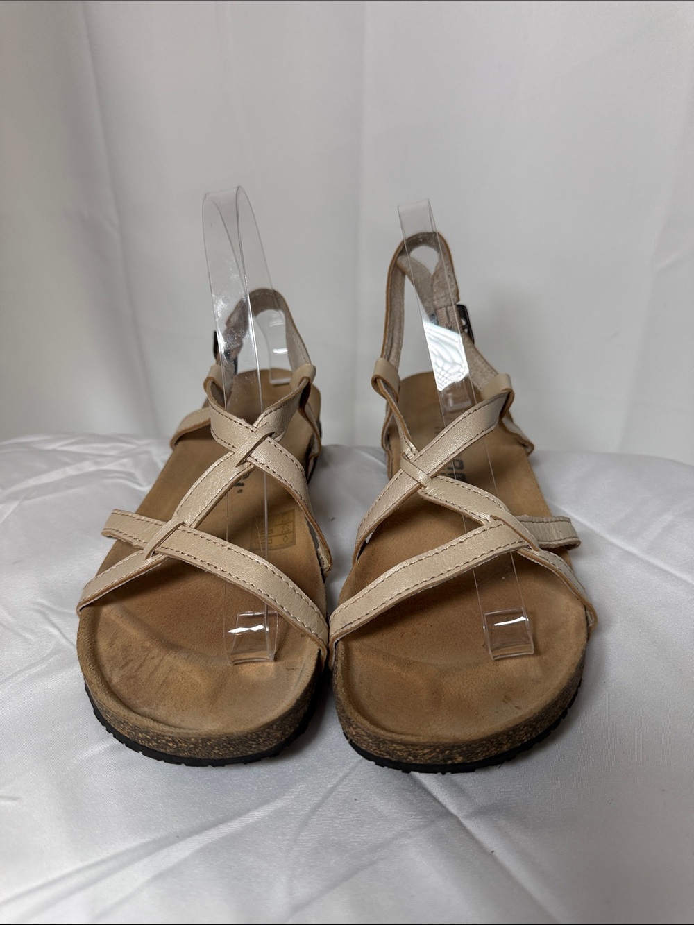 Neutral Beige Strappy Women’s Sandals with Cushioned Footbed